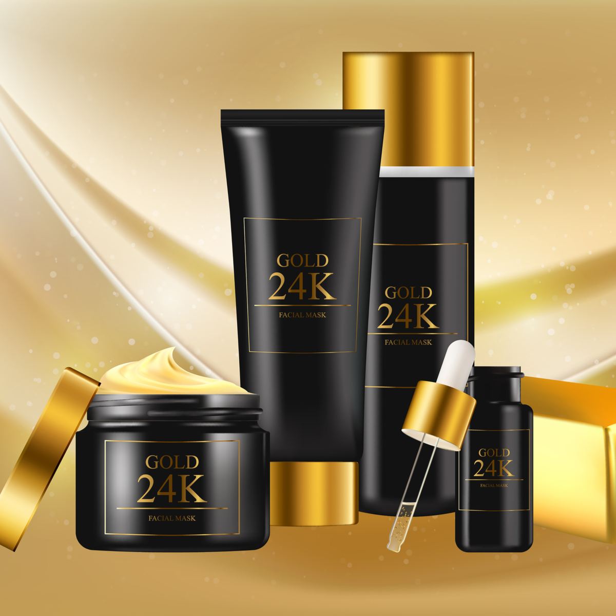 Private Label Cosmetics 24K Gold Care Products